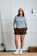 The Everyday Thermal - Blue and Brown Pinstripe