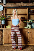 The Cashmere Pant - Coffee Stripe