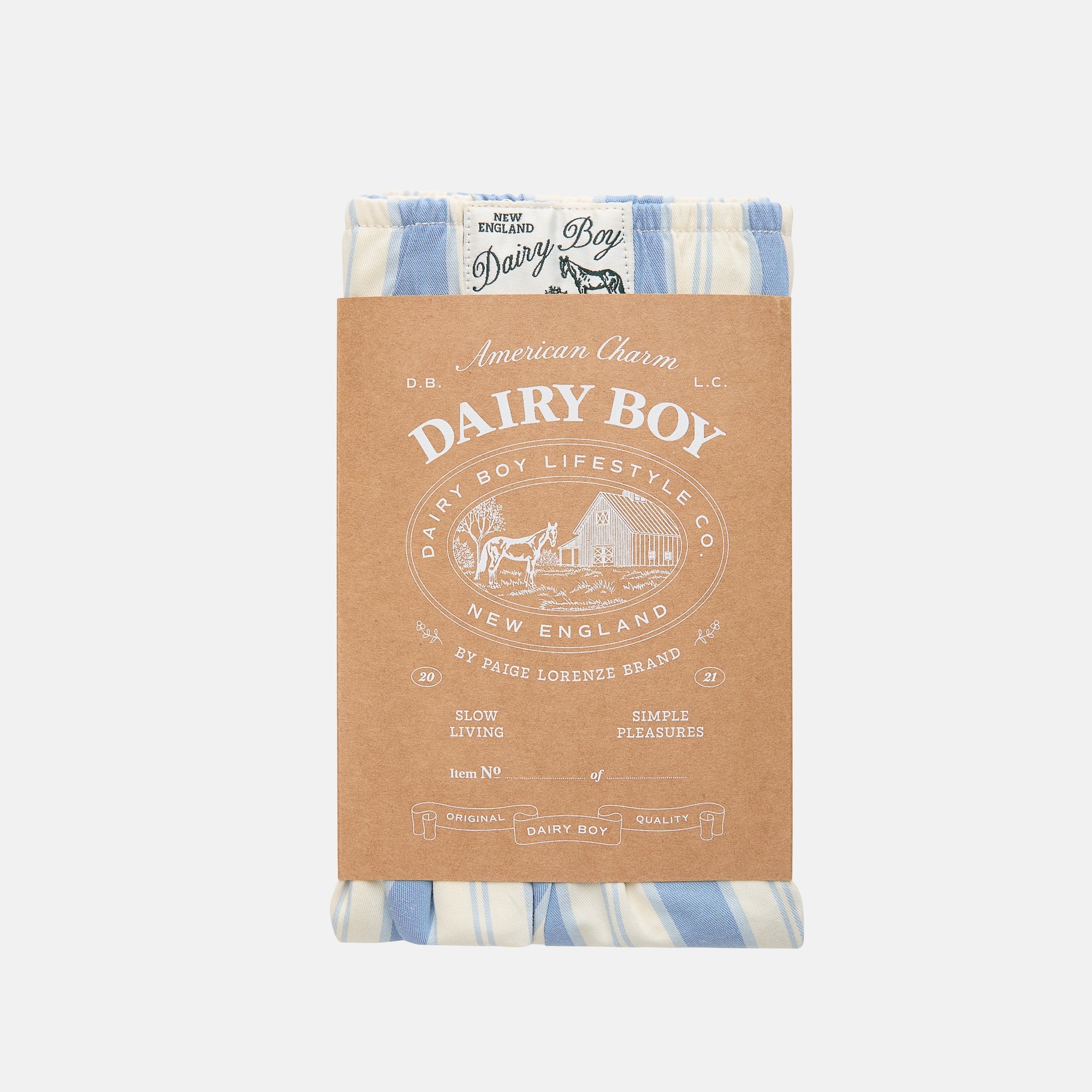 Garden Bed Boxer Shorts - Blue Pinstripe