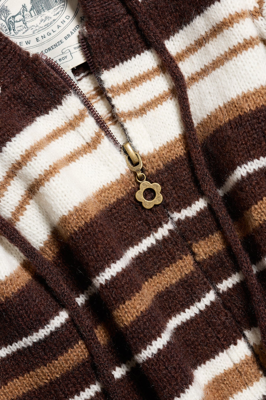 Surfside Striped Knit Zip Up - Sand Dune