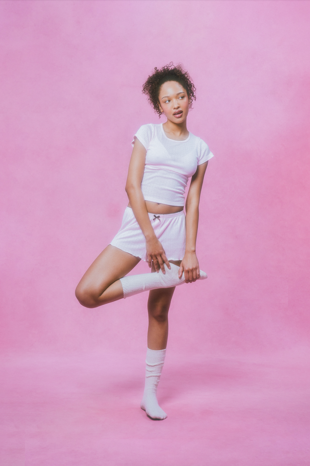Pointelle Sleep Tee - Blush