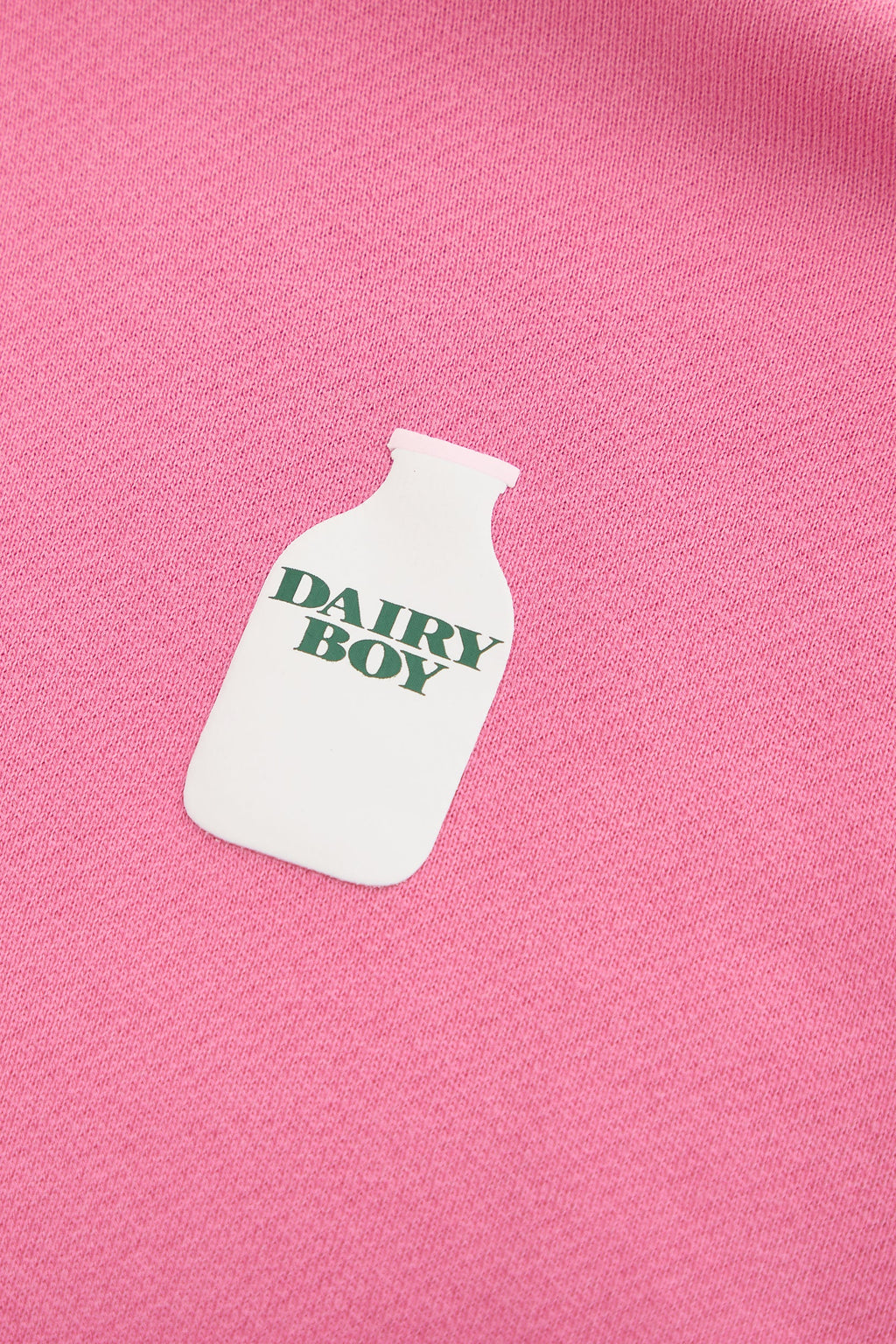 Milk Bottle Cropped Zip Up - Strawberry Milk
